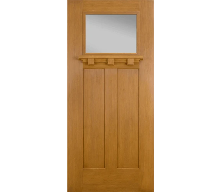 New London Craftsman Light Fiberglass Entry Door